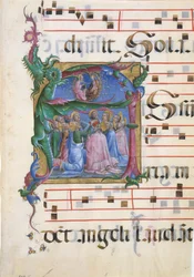Manuscript Verlichting met de Tenhemelopneming van de Maagd in een Initiaal A