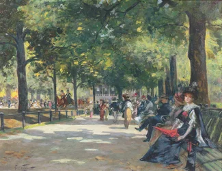 Elegante figuren, Rotten Row, Hyde Park, Londen