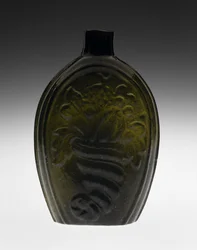 Fles met figuren, waarschijnlijk 1820s