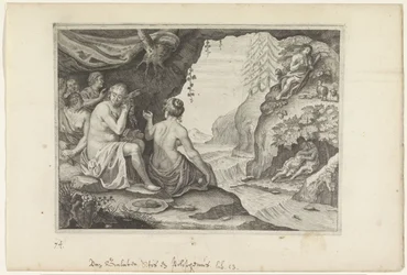 Polyphemus en Acis beminnen Galatea