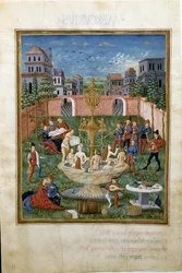 Invloed van Venus: de tuin der liefde en de bron van de jeugd, ca. 1470
