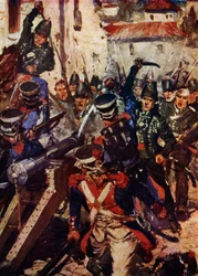 De Schuttersbrigade ruimt een dorp op