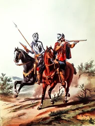 Franse cavalerie bewapend met radslotpistolen