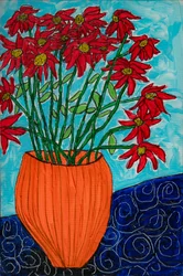 Levendige rode bloemen