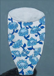Blauwe bloemenvaas