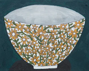 Kleurrijke bloemenschaal
