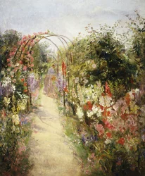 De tuin besproeien
