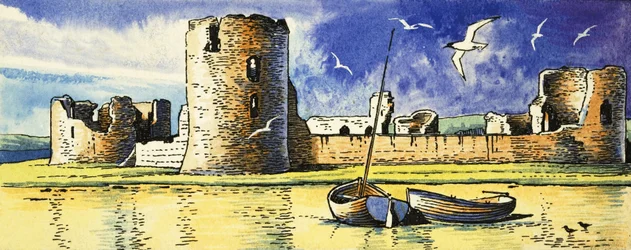 Flint Castle, met uitzicht op de rivier de Dee
