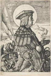 Keizer Maximiliaan I in de gedaante van Sint Joris