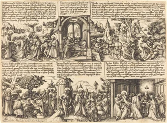 Jezus Christus geeft de missie aan de apostelen en andere scènes uit het Nieuwe Testament