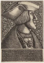 Portret van keizer Karel V, uit «Opera Hopferiana [...]»