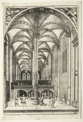 Uitzicht in het interieur van de St. Catharinakerk in Augsburg