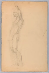 Tekening, Anatomische studie van een man, ca. 1850