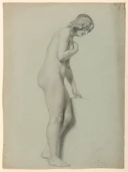 Tekening, vrouwelijk naakt, 1858