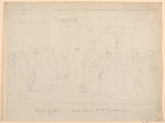 Tekening, algemeen plan voor "Martha Washington Receptie", 1860