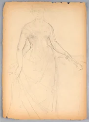 Tekening, Schets voor een portret van Bella Worsham, 1878