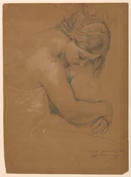 Tekening, Studie voor "Ziekencommunie", 1845