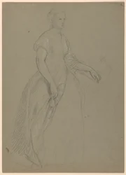 Tekening, Studie voor "Martha Washington Receptie", 1860
