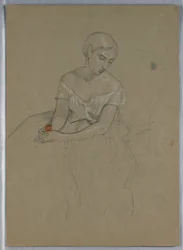 Tekening, Studie voor "Martha Washington Receptie", 1860