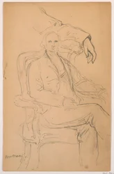 Tekening, William H. Macy Zittend, Gescheiden Linkerarm Studie, 1884