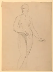 Vrouwelijk naakt, studie voor het portret van mevrouw Henry Schieffelin