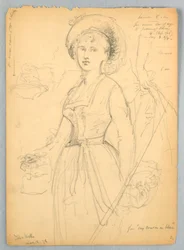 Schets van Julia Wells voor "Mijn Neef in Blauw"