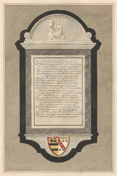 Gedenkteken voor mevrouw Mary Gregory, Caroline Gregory, John Gregory, Abigail Gregory, William Gregory, Mary Abigail Gregory, zes kinderen: Charlotte, Louisa, Georgina, Michael, Emma en George Gregory en Charles John Gregory uit Cranford Church