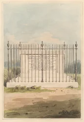 De omgeving van Londen: Graf van George Earl of Macartney, vanuit Chiswick Churchyard