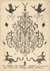 Titelpagina: Broche, Slakachtige Dieren Boven, Centauren met Banners Onder