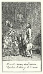 Huwelijksaanzoek van de Pedant