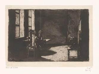 Daniel Nikolaus Chodowiecki in de kamer van zijn moeder