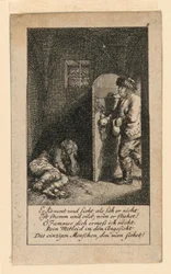 De gevangene, Illustratie voor "Königl: Grosbrit [anische] Genealogischer Kalender auf das 1780 Jahr Lauenberg bey J.G. Berenberg"