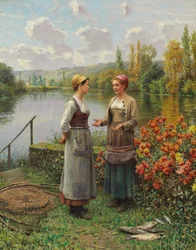 Twee vrouwen in een landschap