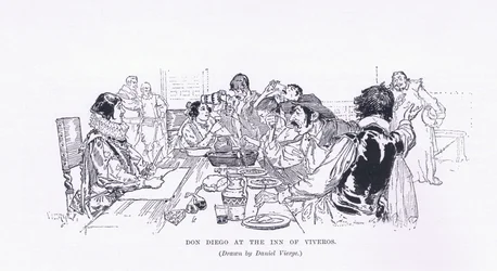 Don Diego in de herberg van Viveros, uit The Magazine of Art 1893, Cassell and Company