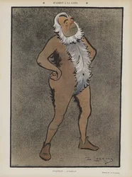 Franse acteur Benoit-Constant Coquelin in Scarron in het Théâtre de la Gaîté. Illustratie voor Le Rire