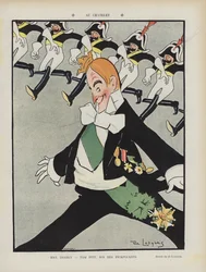 Franse acteur Max Dearly. Illustratie voor Le Rire