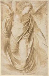 Een engel, ca 1600 (bruine inkt op papier)