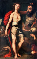 David winnaar van Reus Goliath houdt zijn hoofd in de hand door Daniele Crespi (1598-1630) 1623 Palazzo Borromeo, Isola Bella, Stresa Italië