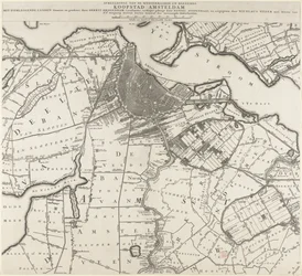 Kaart van Amsterdam en omliggende gebieden