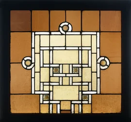 Een glas-in-loodraam voor het Chicago Auditorium, ca. 1886-1889