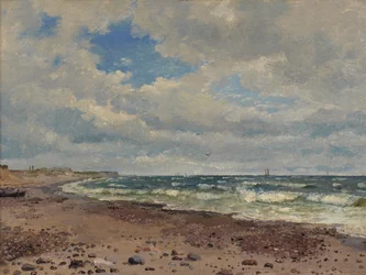 Een strand met duinen aan de westkust van Jutland