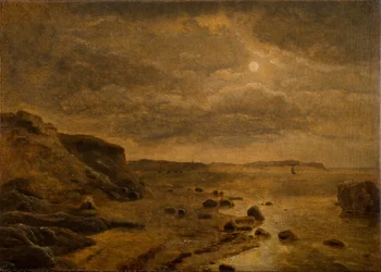 Maanlicht. De westkust van Jutland bij Bovbjerg