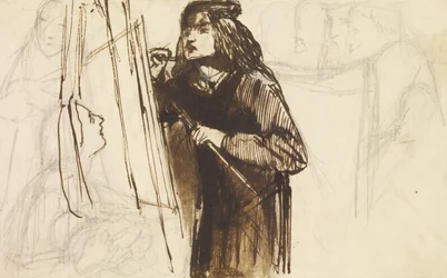 Een schilder aan het werk, 1850-1852