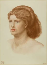 Portret van Fanny Cornforth, hoofd en schouders, 1874