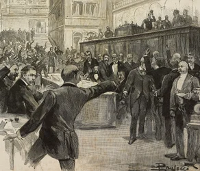 Controverse in de Kamer van Afgevaardigden na het lezen van het rapport van het Comité van Zeven (Comitato dei Sette) belast met het onderzoek naar bankverantwoordelijkheden, 23 november