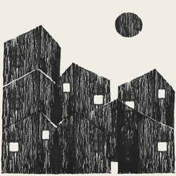 Abstracte stadsgezichten met huizen