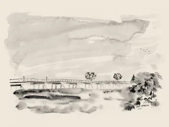 Vredig bruglandschap