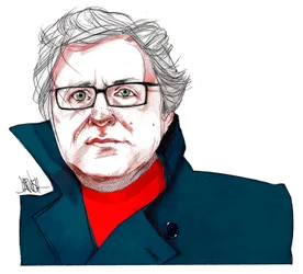 Michel Onfray (digitale kleurpotloodtekening)