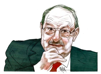 Umberto Eco (digitale kleurpotloodtekening)