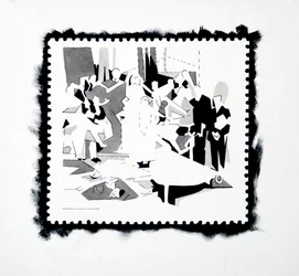 Feest van Pan (postzegelstudie), 2019 (inkt op papier)